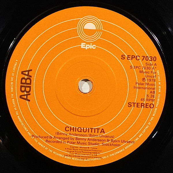 ABBA - Chiquitita (7", Single, Sol)