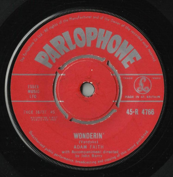 Adam Faith - Wonderin' / Easy Going Me (7", Single)
