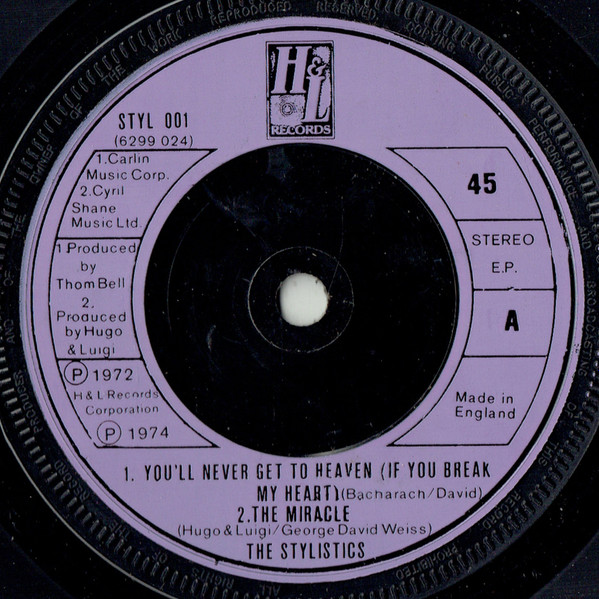 The Stylistics - You'll Never Get To Heaven (If You Break My Heart) (7", EP, Com)