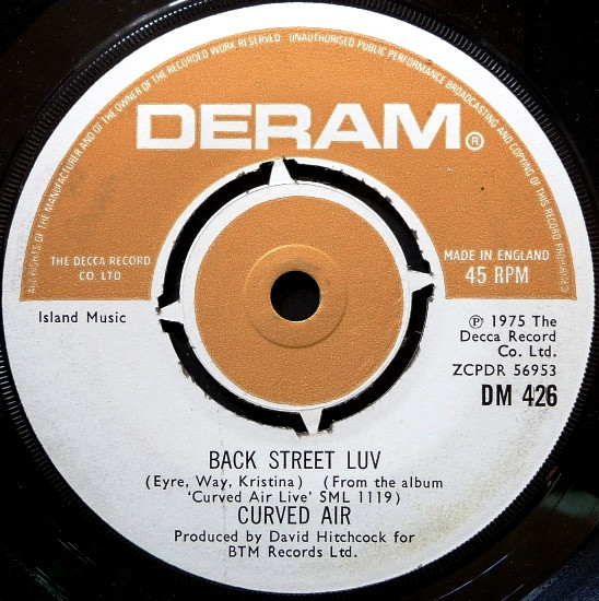 Curved Air - Back Street Luv (Live) (7", Single, 4-P)