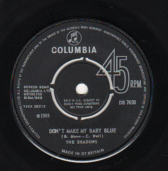 The Shadows - Don't Make My Baby Blue (7", Single)