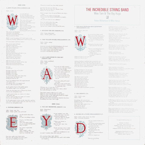 The Incredible String Band - Wee Tam & The Big Huge (2xLP, Album, Mono)