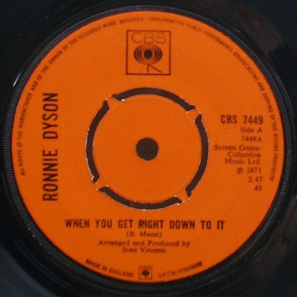 Ronnie Dyson - When You Get Right Down To It (7", Pus)