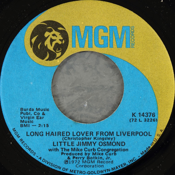 Little Jimmy Osmond* - Long Haired Lover From Liverpool (7", Single)