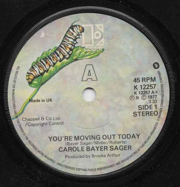 Carole Bayer Sager - You're Moving Out Today (7", Single, Sol)