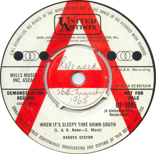 Dakota Staton - When It's Sleepy Time Down South (7", Single, Promo)