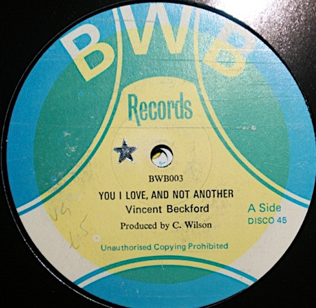 Vincent Beckford - You I Love And Not Another (12")