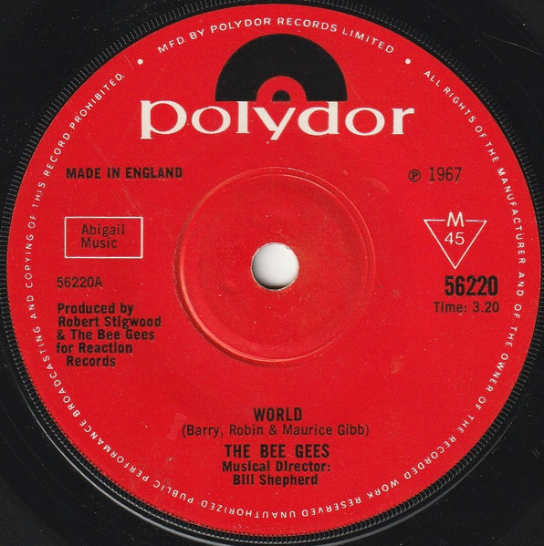 The Bee Gees* - World (7", Single, Mono, Sol)