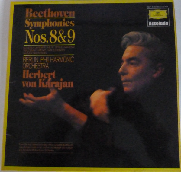 Beethoven* / Herbert Von Karajan · Berlin Philharmonic Orchestra* - Symphonies Nos. 8 And 9 (2xLP, RE)
