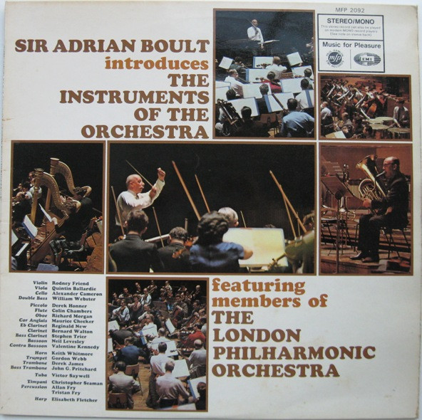 Sir Adrian Boult Featuring Members Of The London Philharmonic Orchestra* - Sir Adrian Boult Introduces The Instruments Of The Orchestra (LP)