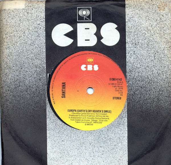 Santana - Europa (Earth's Cry Heaven's Smile) (7", Single)