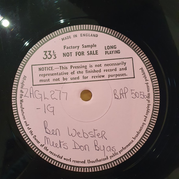 Ben Webster Meets Don Byas - Ben Webster Meets Don Byas (LP, Album, TP)