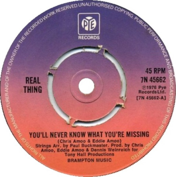 Real Thing* - You'll Never Know What You're Missing (7", Single, Kno)