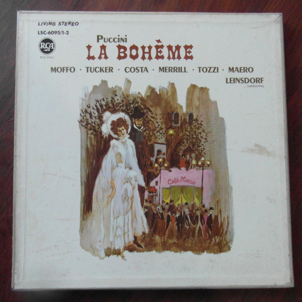 Puccini* - Moffo*, Tucker*, Costa*, Merrill*, Tozzi*, Maero*, Erich Leinsdorf - La Bohème (2xLP,  Li + Box, Album)