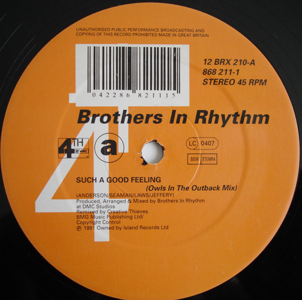 Brothers In Rhythm - Such A Good Feeling (12")