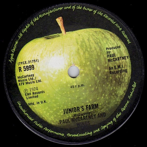 Paul McCartney And Wings* - Junior's Farm (7", Single, Sol)
