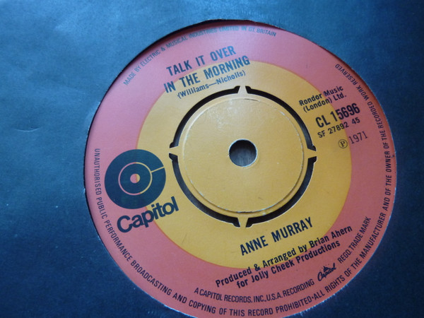 Anne Murray - Talk It Over In The Morning (7", 4 P)