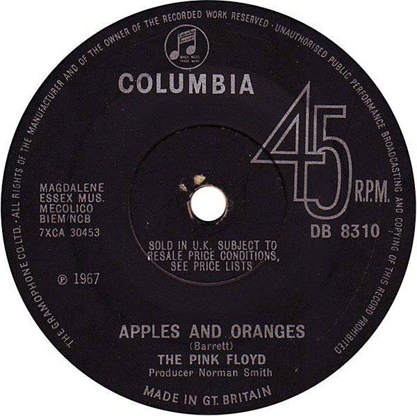 The Pink Floyd* - Apples And Oranges (7", Single, Mono, Sol)