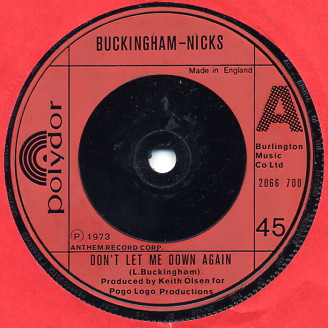 Buckingham-Nicks* - Don't Let Me Down Again / Crystal (7", Single, RE)