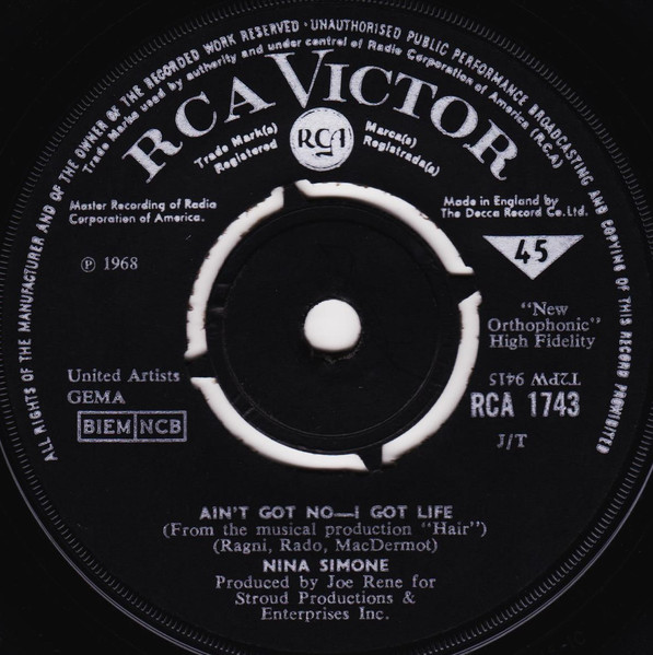 Nina Simone - Ain't Got No - I Got Life / Do What You Gotta Do (7", Single, J/T)