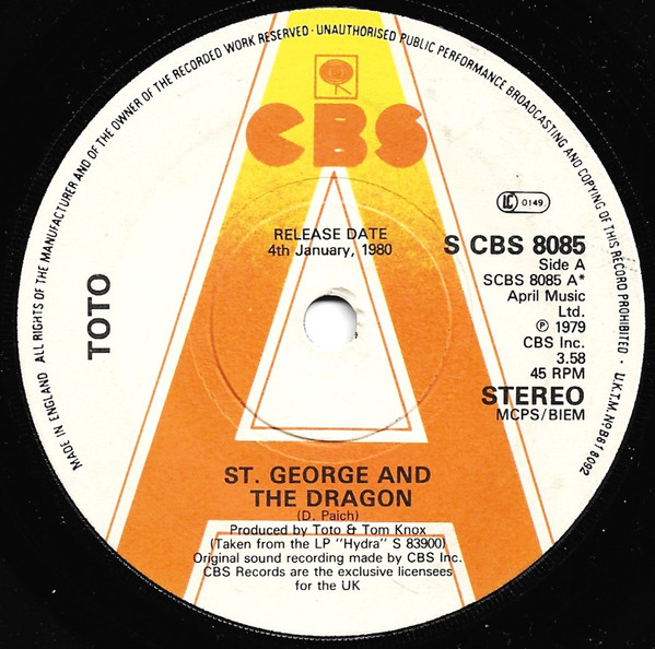 Toto - St. George And The Dragon (7", Promo)