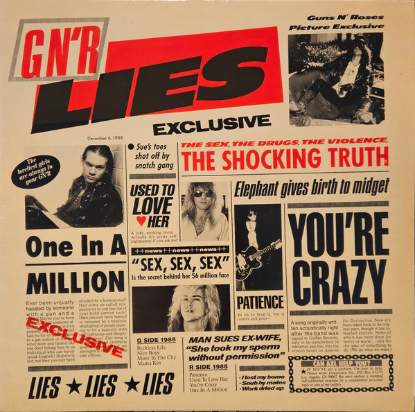 Guns N' Roses - G N' R Lies (LP, Album, Tel)