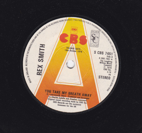 Rex Smith - You Take My Breath Away (7", Single, Promo)