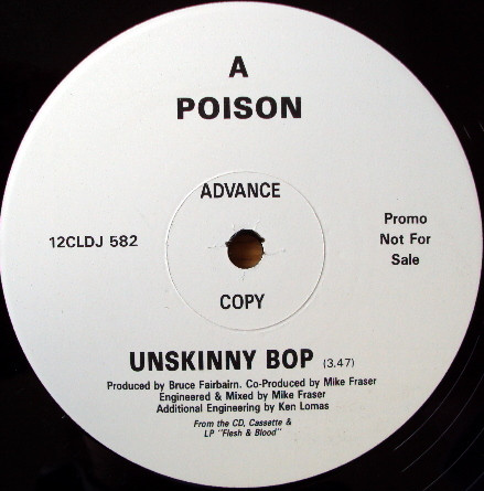 Poison (3) - Unskinny Bop (12", Advance, Promo)