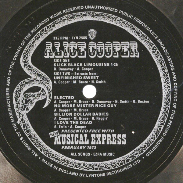 Alice Cooper - Slick Black Limousine (Flexi, 7")