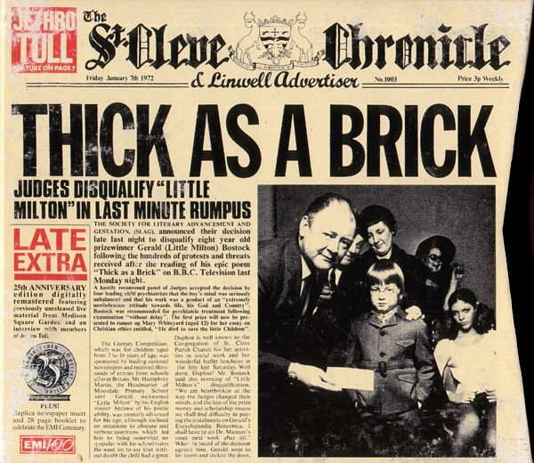 Jethro Tull - Thick As A Brick (CD, Album, RE, RM, S/Edition, 25t + Box)