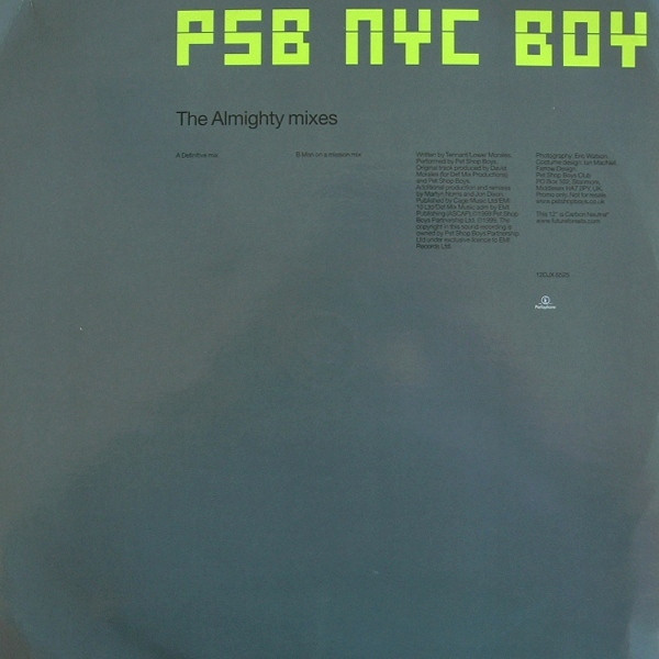 PSB* - NYC Boy (The Almighty Mixes) (12", Single, Promo)