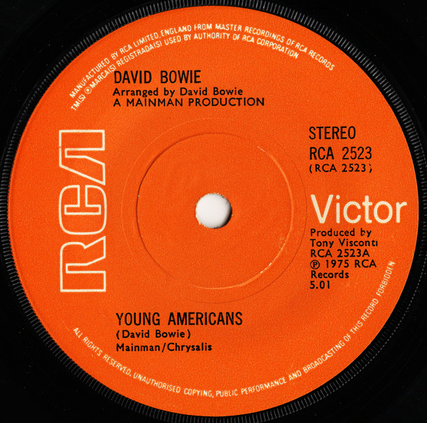 David Bowie - Young Americans (7", Single, Sol)