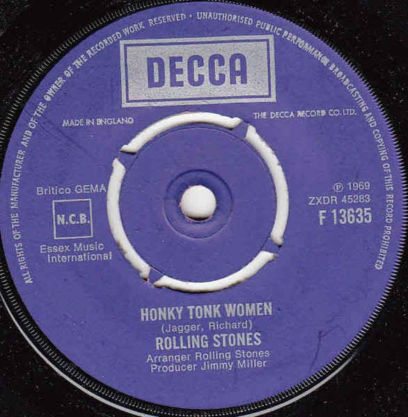 Rolling Stones* - Honky Tonk Women / Sympathy For The Devil (7", Pus)