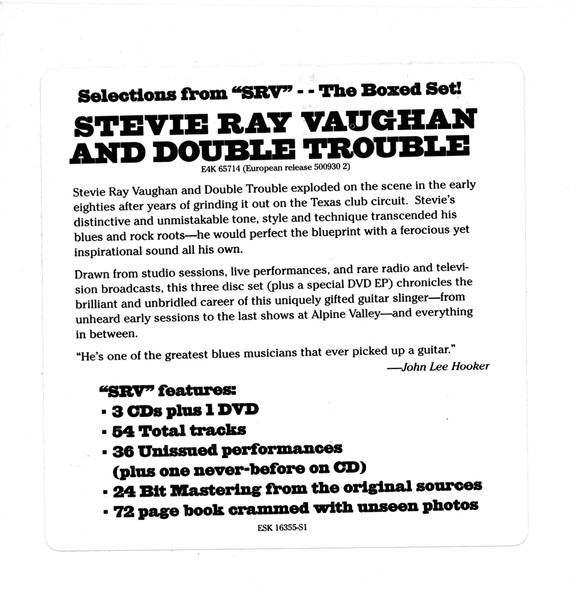 Stevie Ray Vaughan & Double Trouble - Selections From S.R.V. The Boxed Set! (CD, Comp, Promo, Smplr)