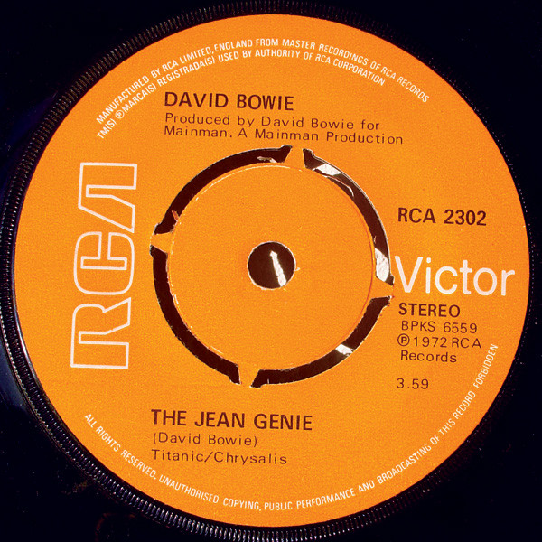 David Bowie - The Jean Genie (7", Single, Kno)