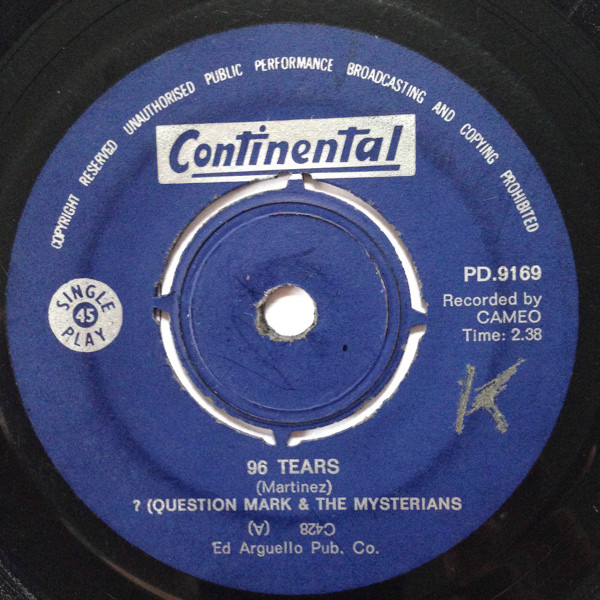 ? (Question Mark) & The Mysterians* - 96 Tears (7", Single)