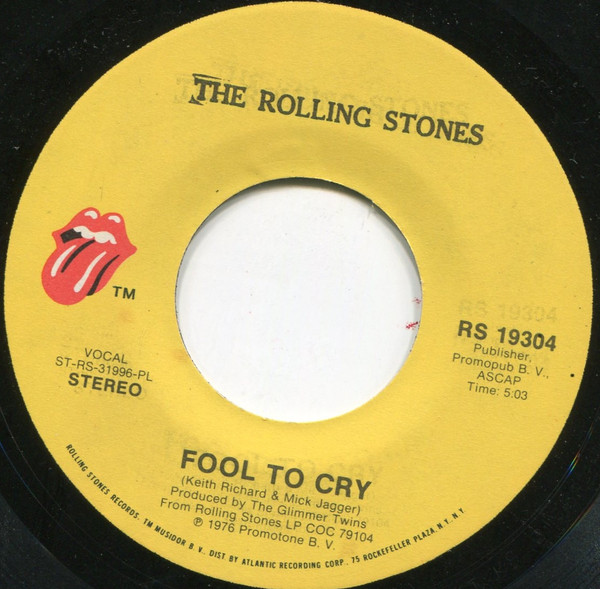 The Rolling Stones - Fool To Cry / Hot Stuff (7", Pla)