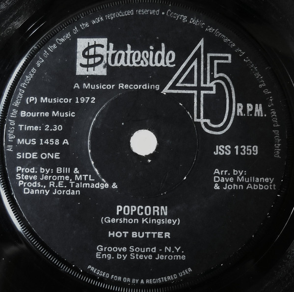Hot Butter - Popcorn / At The Movies (7", Single)