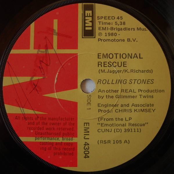 Rolling Stones* - Emotional Rescue (7", Single)