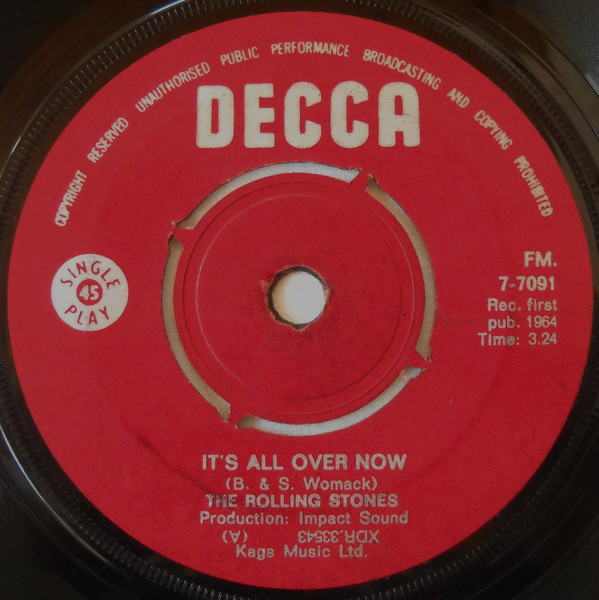 The Rolling Stones - It's All Over Now (7", Single)